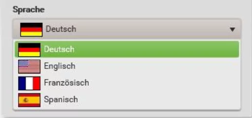 Sprachauswahl unter den Loginfeldern