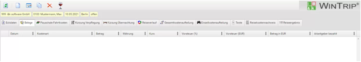 Übersicht Belege